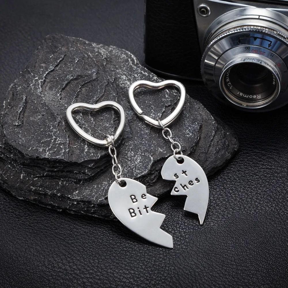 ISHOW 2 шт. Посеребренная форме сердца брелки для сумка женская мода Jewelry Best суки
