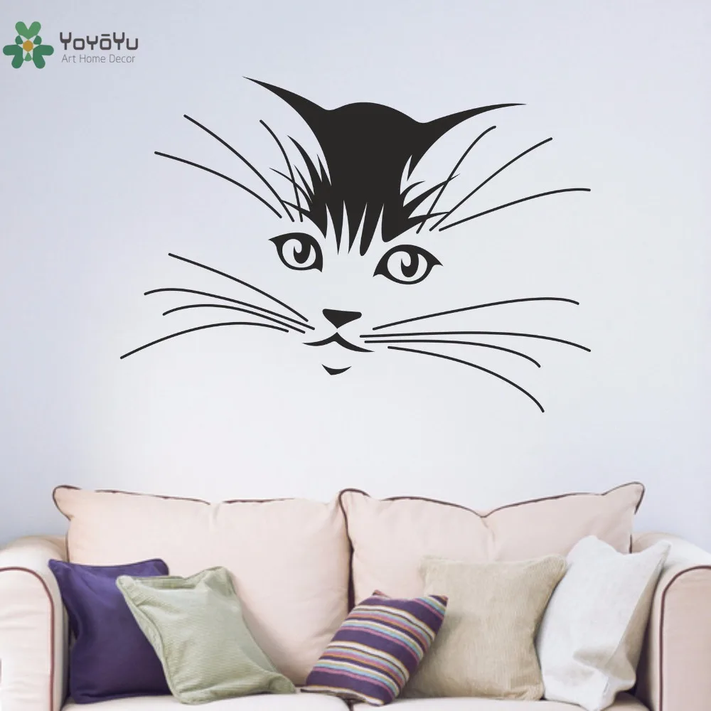 

YOYOYU Wall Decal Vinyl Art Removeable Kitten Cat Whiskers Decoration hildrens Teen Living Room Mural Poster wall sticker YO390
