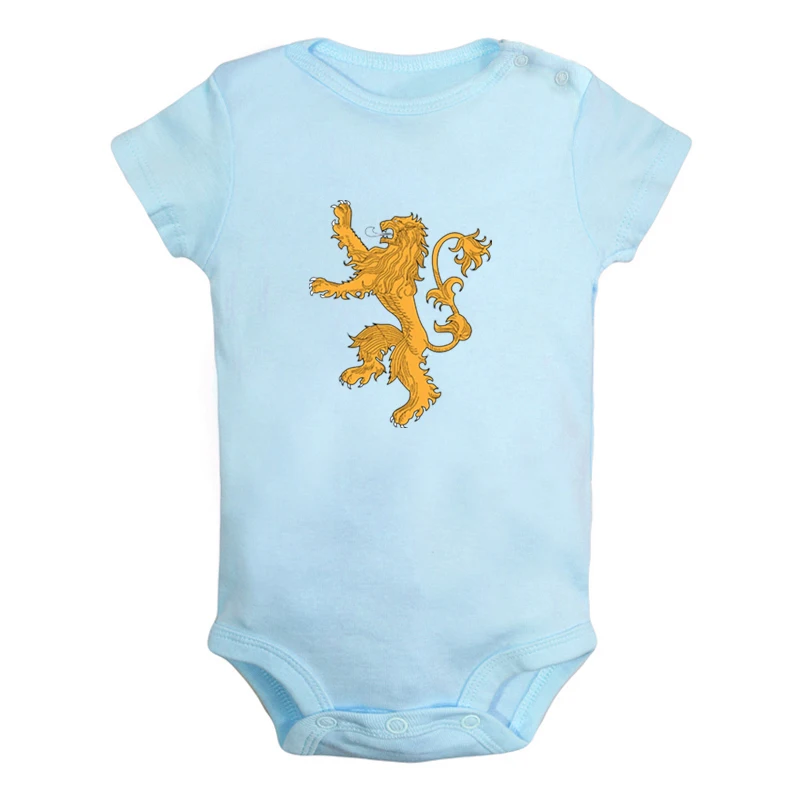 ieBodysuits2181BL Одежда для новорожденных девочек и мальчиков с изображением золотого льва, дома Ланнистера Кастерли, рок и надписью «Hear Me Roar» комбинезон с короткими рукавами - Цвет: ieBodysuits2181BL