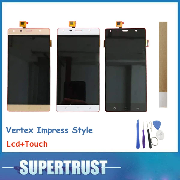 ЖК дисплей 5 дюйма для Vertex Impress Style с сенсорным экраном стекло в сборе черный белый