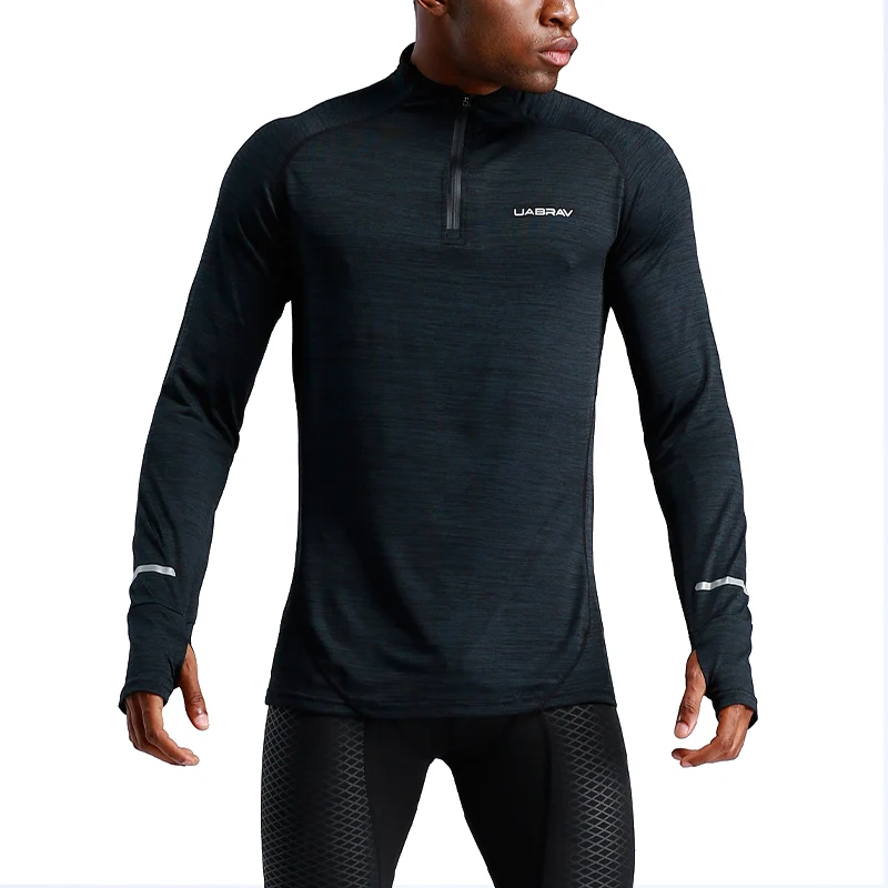 Новый Для мужчин s стрейч Цвет молния водолазка Упругие с длинным рукавом