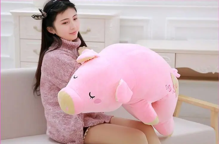 

middle new plush pig toy soft pink pig pillow doll gift about 75cm