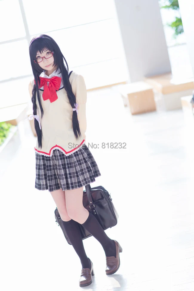 Puella Magi Madoka Magica Kaname /Akemi Homura School Uniform Dress Anime Cosplay Costumes |