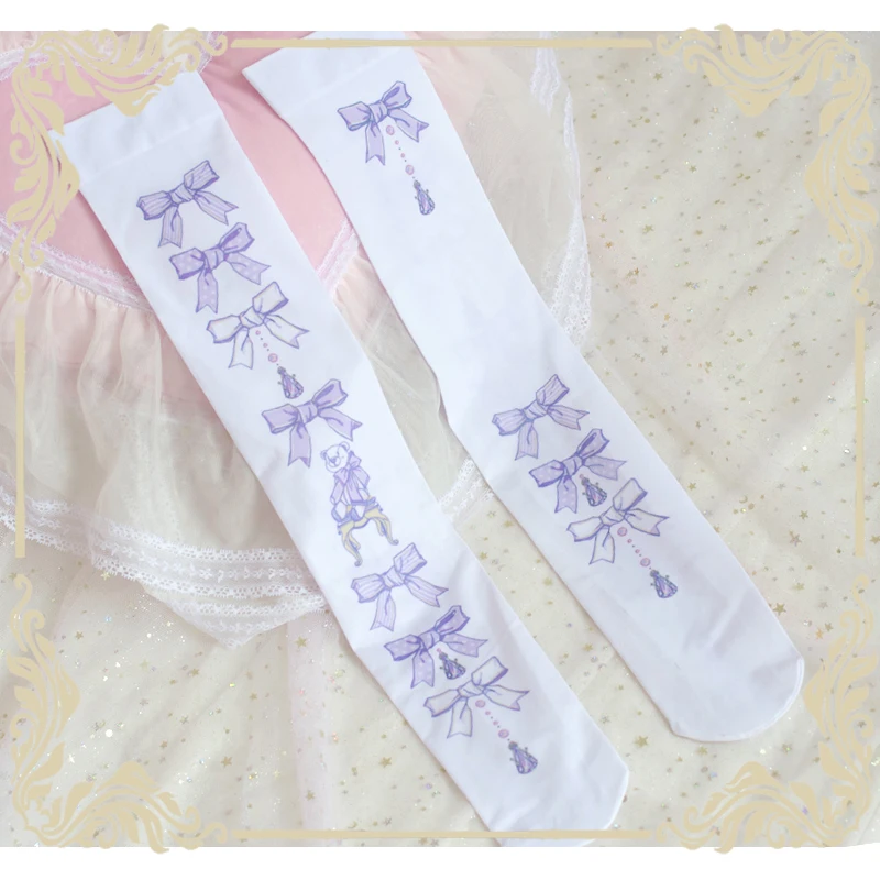 Японские милые носки Lolita filar очаровательной сестры с бантом Лолита выше колена