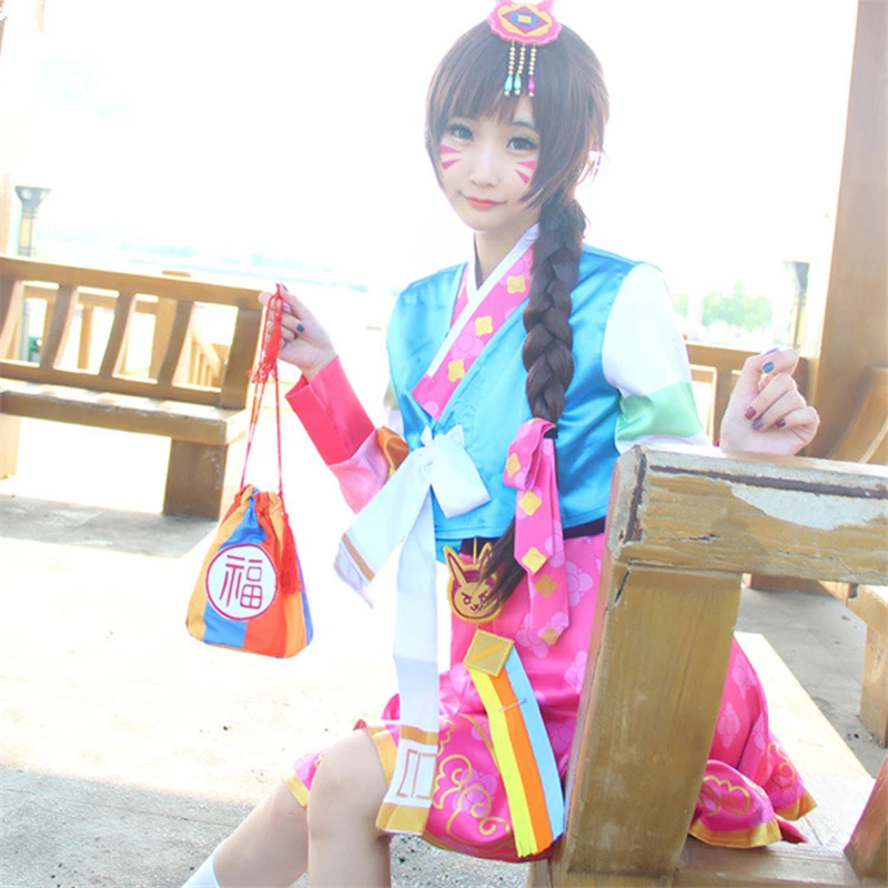 Новый весенний костюм для косплея OW D.va рождественские костюмы Hanbok униформа DVA