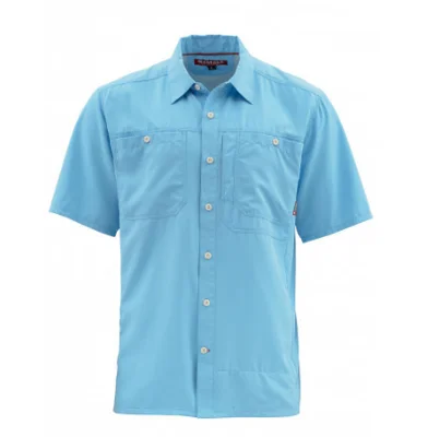 Light Blue Si* ms Летняя мужская рубашка для рыбалки с коротким рукавом, дышащая, UPF50, быстросохнущая, легкая, для рыбалки, мужская рубашка, размер S-3XL - Цвет: Light Blue