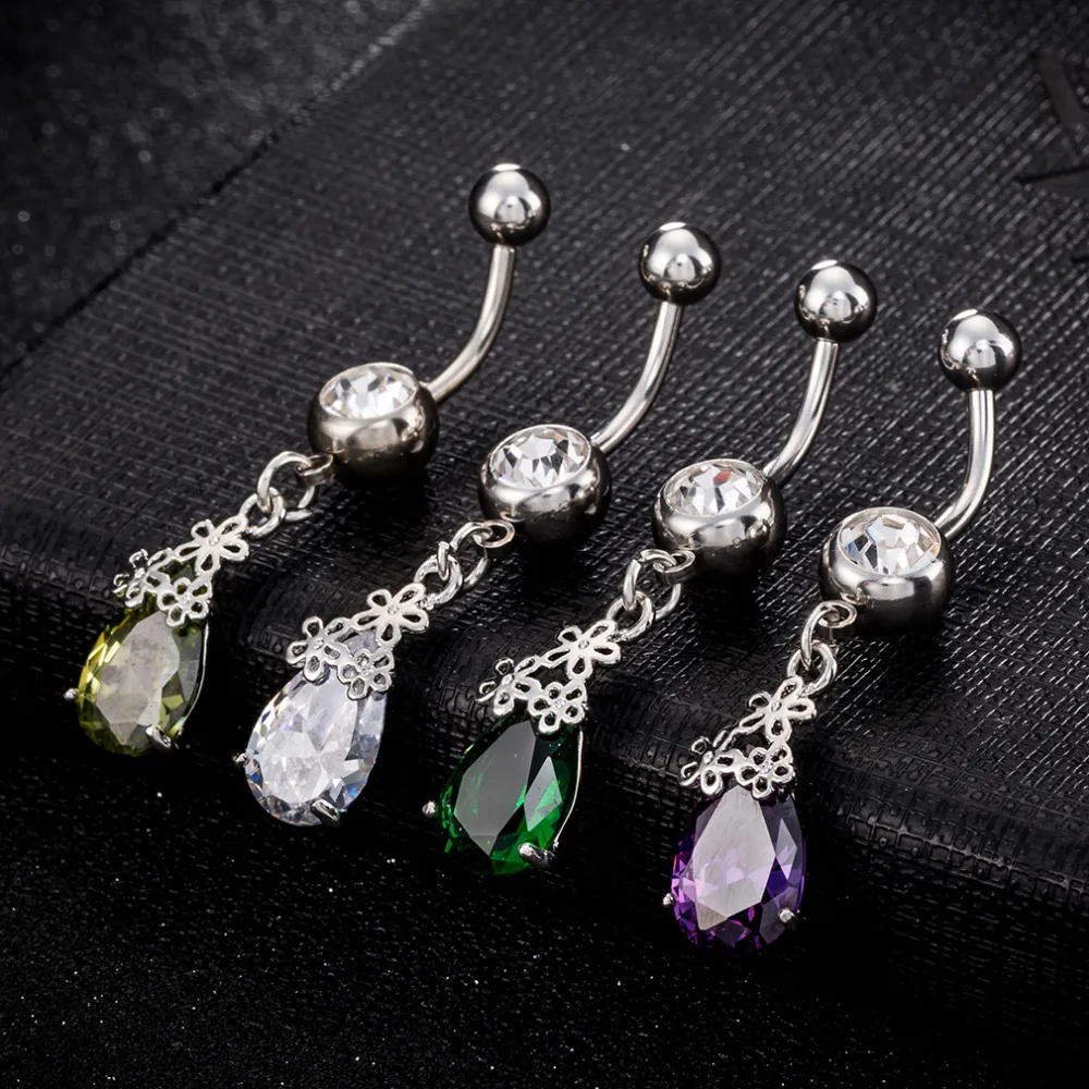 Высокое качество пирсинг пупка и колокол кнопки кольца AAA кубического циркония