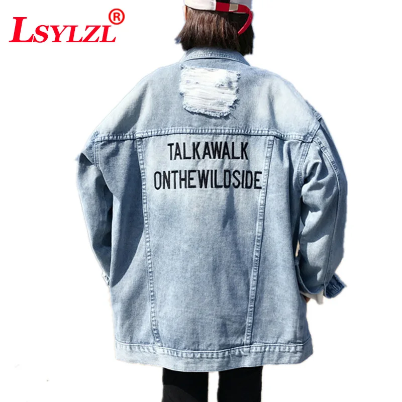 2018 Для женщин одноцветное пальто Джинсовая куртка Весна джинсовая для отверстия