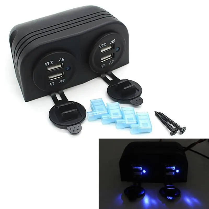 12V мотоцикл автомобиль Лодка 4 USB порта прикуриватель гнездо сплиттер для GPS со