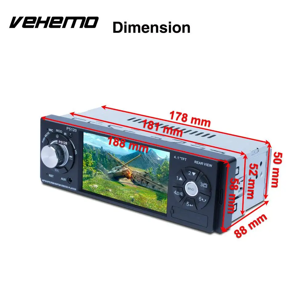 Car MP5 Multimedia Player Bluetooth Video MP3 4.1&quot Steering Wheel Controls 1Din FM Radio | Автомобили и мотоциклы