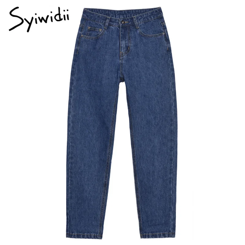 Базовые джинсовые джинсы для женщин с высокой талией Джинсы бойфренда мам
