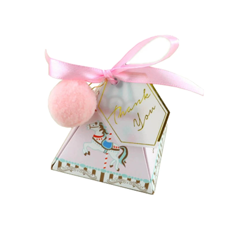 Pink 50 шт., карусель, коробка для конфет, для единорога, вечерние, подарок на день рождения, свадьбу, вечеринку, украшения, сувенир для гостей, сувениры, подарки - Цвет: Pink