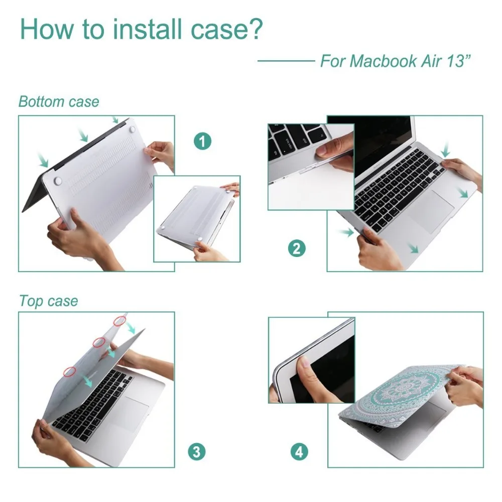 Чехол для ноутбука жесткий чехол с клавиатурой Apple Macbook Pro Retina 12 13 15 Air 11 touch bar