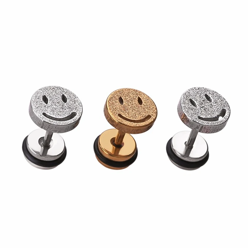 1 пара женские серьги гвоздики с изображением улыбки|stud earrings|stud earrings for womencute stud |