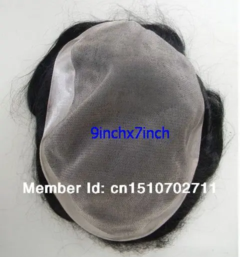 Парик с тонкими моно и поли вокруг сложенные края спереди 9x7 в черном цвете |