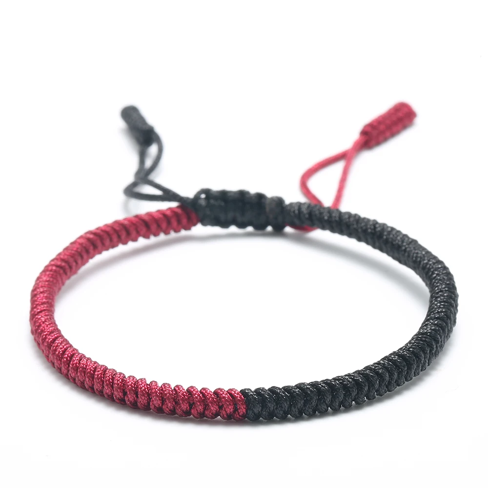 Браслет ручной работы буддийский два цвета тесьма вместе узлы хорошая