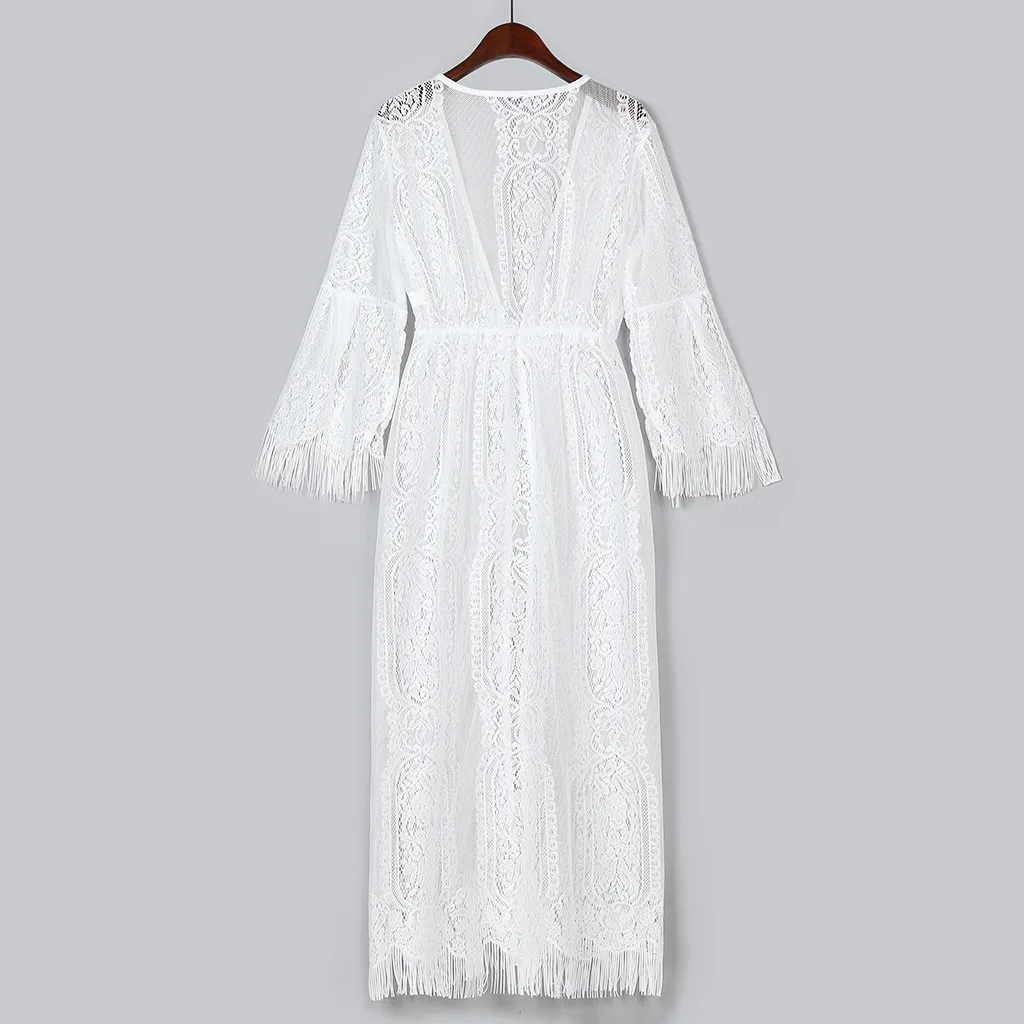 Сексуальное женское кружевное платье с длинным рукавом|Пляжная одежда| |