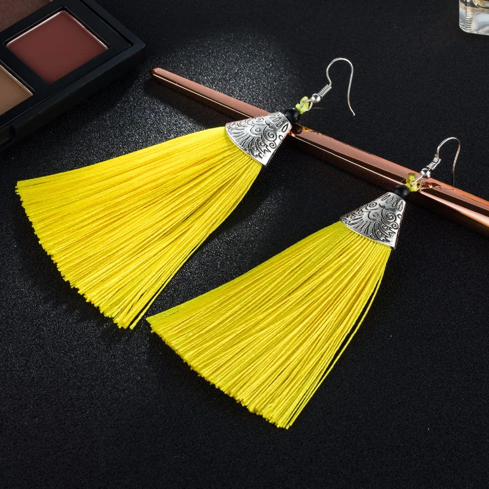 

Tassel Earrings Boho Bohemian Long Exaggerated Earrings for Women Brush Earrings Fashion Jewelry Pendientes Bijoux