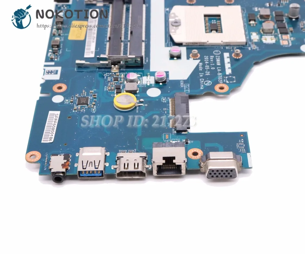 Материнская плата NOKOTION для ноутбука Acer aspire E5-572G материнская HM86 DDR3L GT840M 2 Гб Z5WAW LA-B702P
