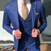 latest designs wedding suits for men custom made blue groom tuxedos 3piece men wedding suits terno masculino jacketpantvest