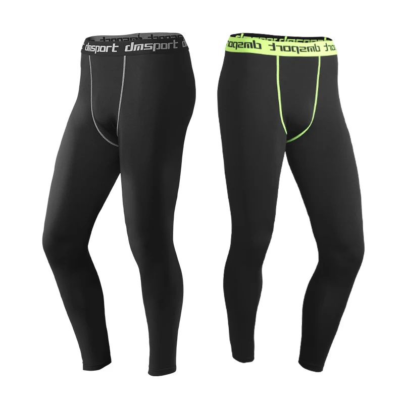 Штаны для бега мужские высокие эластичные колготки со средней Талией Спортивные