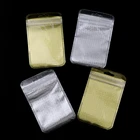 Прозрачный пластиковый пакет на молнии с золотой вставкой, 50 шт., 2 цвета, с одной стороны, полиэтиленовый пакет на молнии для упаковки ювелирных изделий