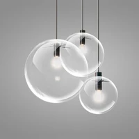 modern hanging glass ball pendant light drop clear glass bubble foyer kitchen pendant lamp restaurant bar dining room pendant li