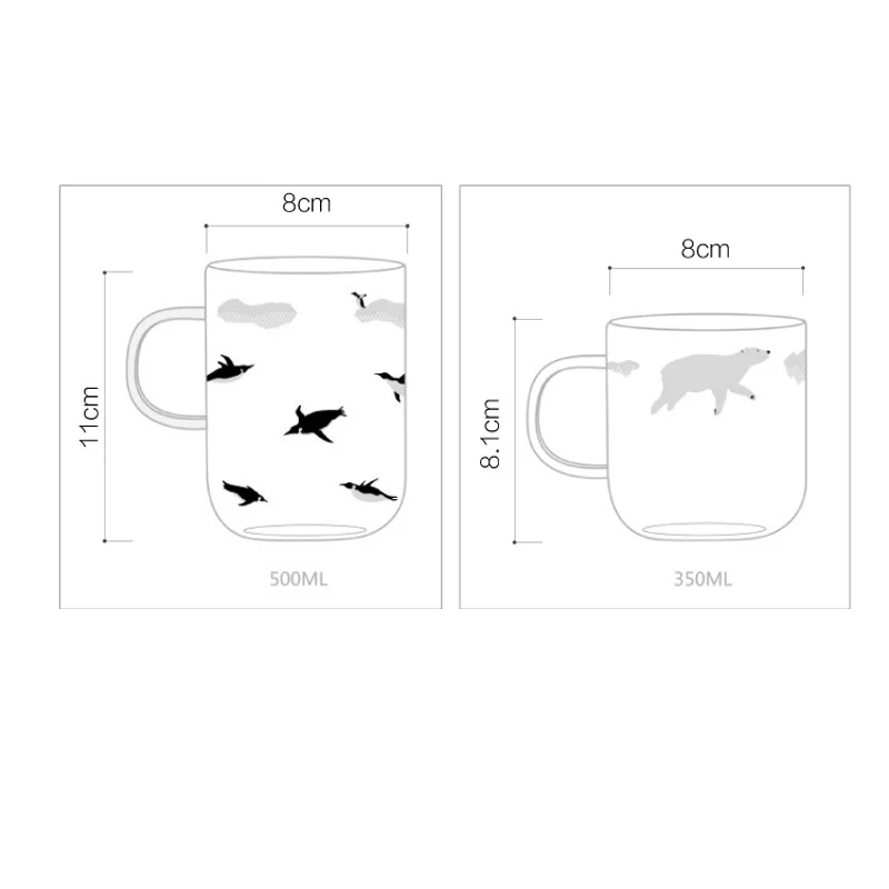 Hoomall 1 шт. креативная стеклянная чашка для Вода Кофе Чай полярный медведь Penguim узор