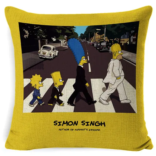 Зеленый FOKUSENT Семья комедийные Юмор The Simpsons мультипликационный персонаж изображения Подушка Чехол Украшение Дома Наволочка на подушку «Симпсоны» вентиляторы - Цвет: Зеленый