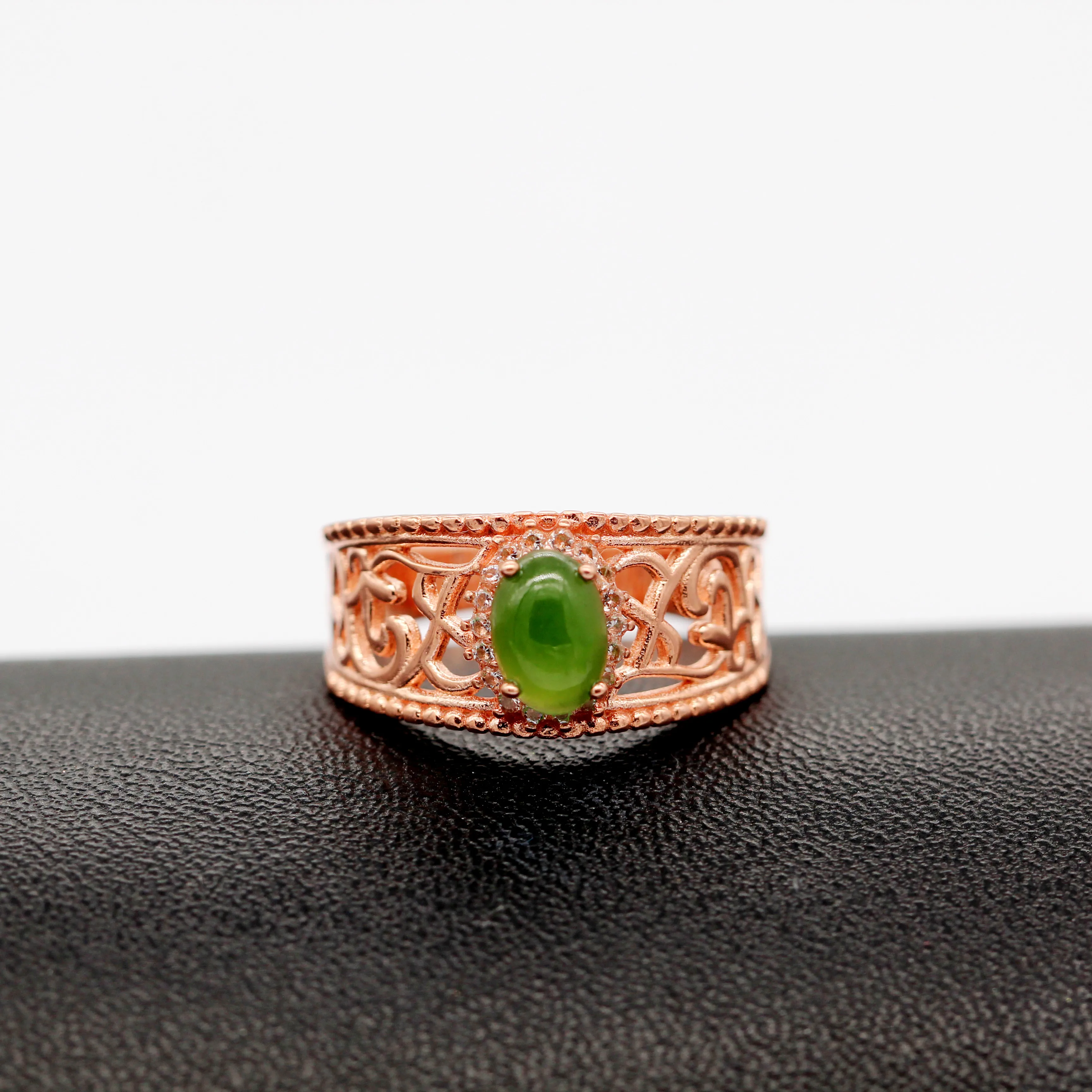 Almei Jasper открытое хвостовое Филигранное кольцо 925 пробы Серебряное из настоящего