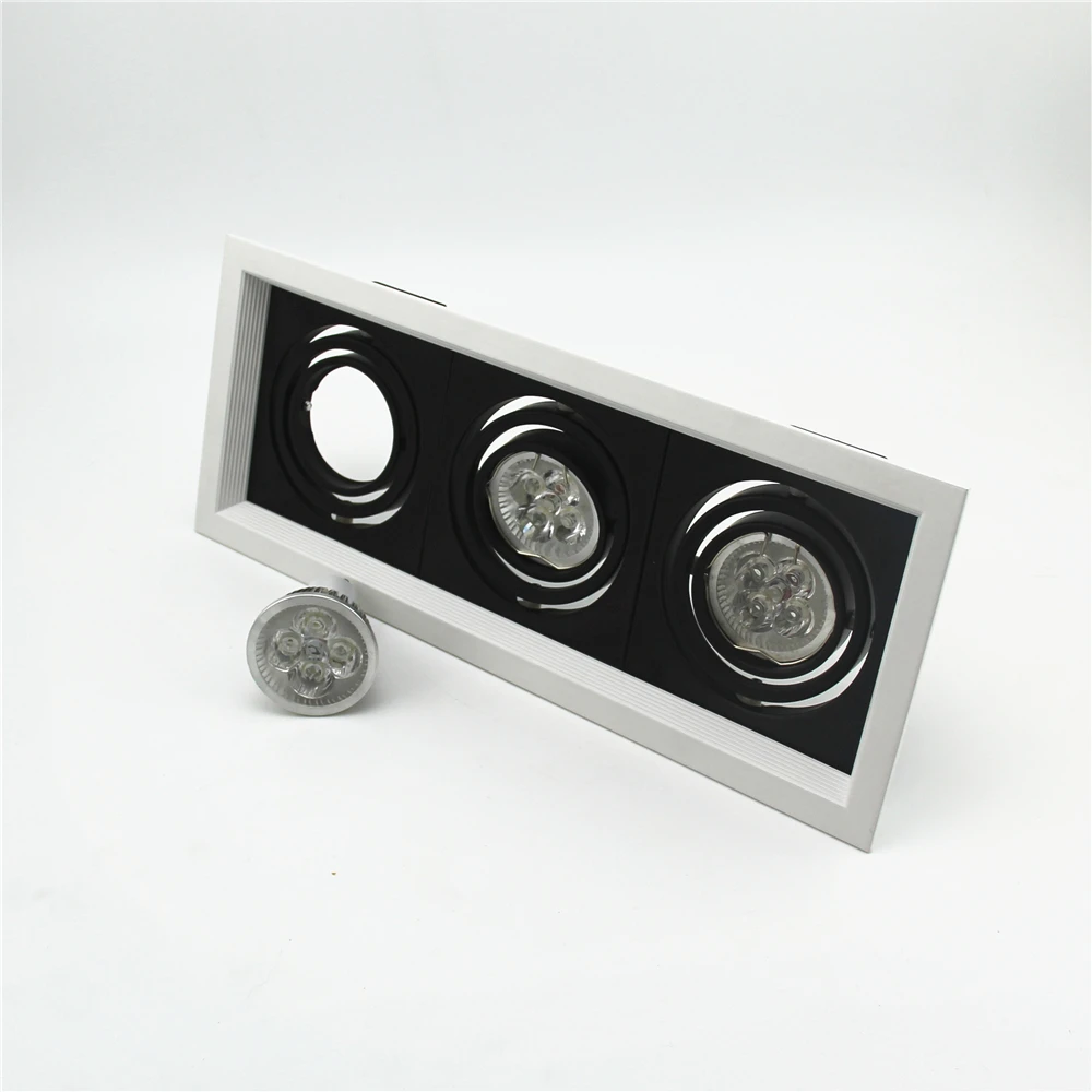 

Free Shipping 3pcs/lot Commercial Light Fitting 3 heads back Rings Fitting Kit Black Frame Gu10/Mr16 Spotlight led Fixture
