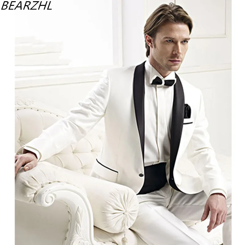 

Fashion Suits Men Groom Tuxedos White Popular 2021 Tailor Wear