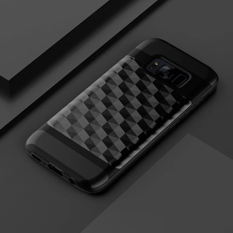 Whyes For Samsung Galaxy S8 Case Dual Layer TPU And PC Cover Anti-Shock Armor Popular ShockProof Rhombus Brushed |