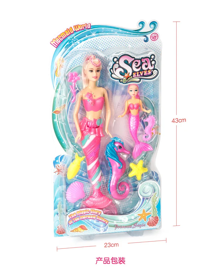 

Mermaid Princess Doll Set / 2019 New Design Green & Pink & Blue Colors Baby Toy For 1/6 Doll Girls Birthday Gift