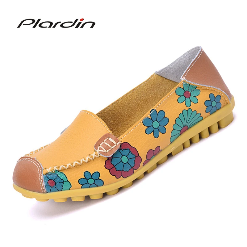 Plardin/2019 г. балетки с аппликацией летние женские туфли из натуральной кожи