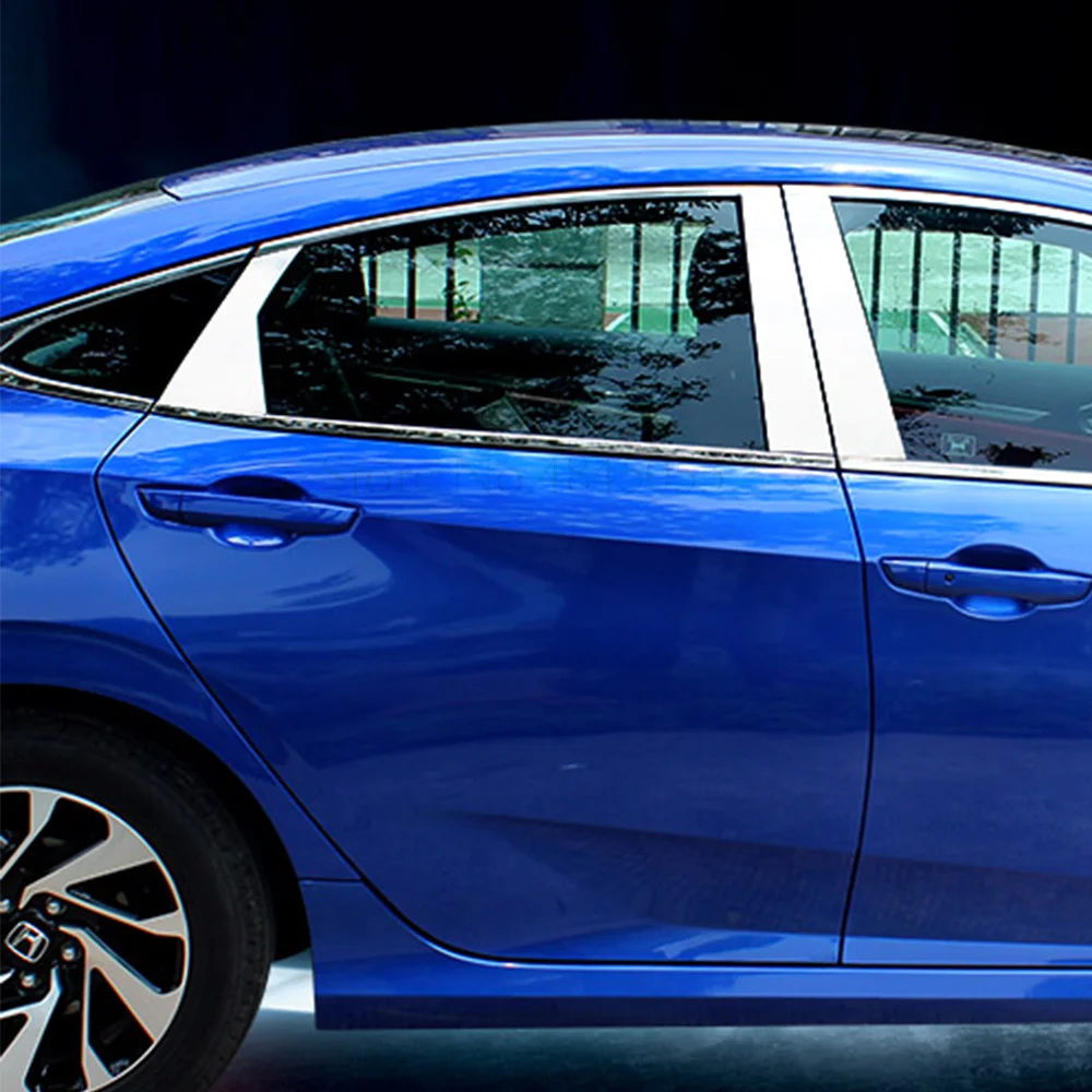 Для Honda Civic 2016 2017 2018 Оконные Планки из нержавеющей стали центральный столб B + C