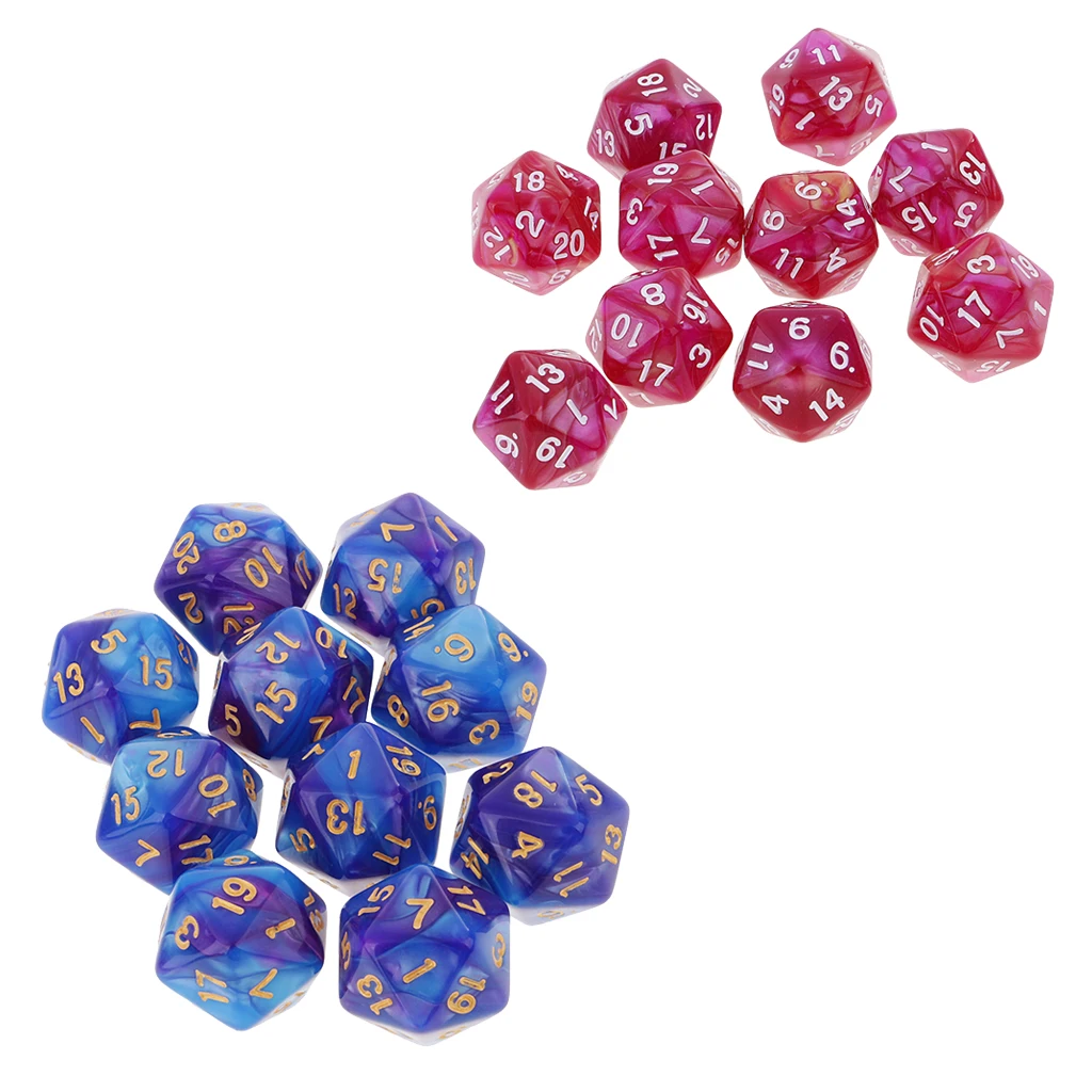 20 шт. сторонних игральных костей D20 многогранные игральные кости для подземей и