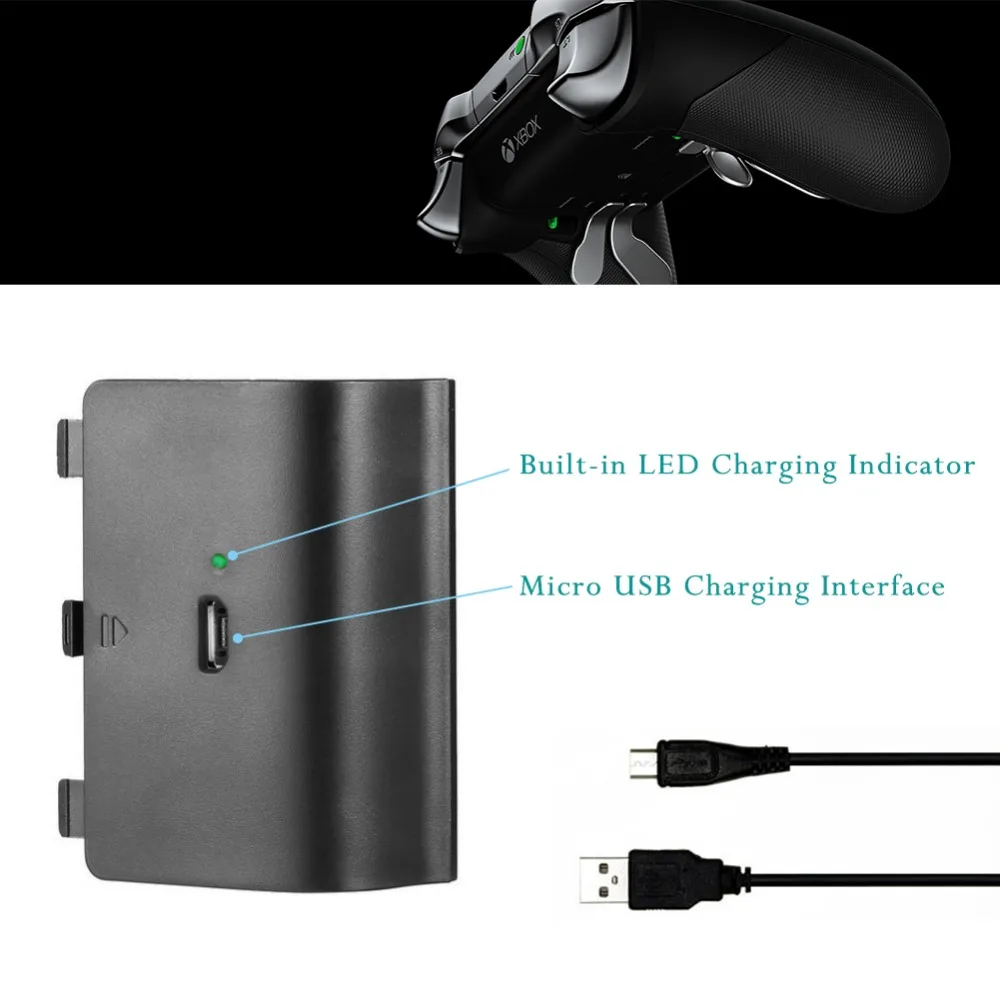 2 упаковки x коробка один перезаряжаемый аккумулятор с USB кабелем 2400mAh Ni-MH bateria для Xbox one контроллер заряжаемый комплект аккумуляторов