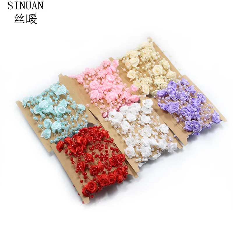 

SINUAN, новый стиль, цветок, бусы, цепочка, пришитые бусины, 4 мм, роза, цветок, свадьба, вечеринка, бусы, Chian, 5 метров/карта, сделай сам, бусины, аксе...