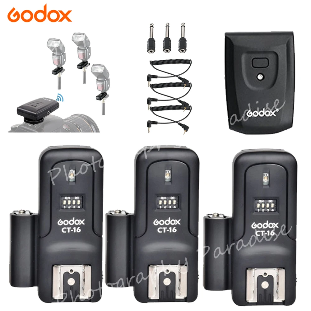 Godox CT 16 каналов беспроводной Радио вспышка триггер передатчик + приемник набор