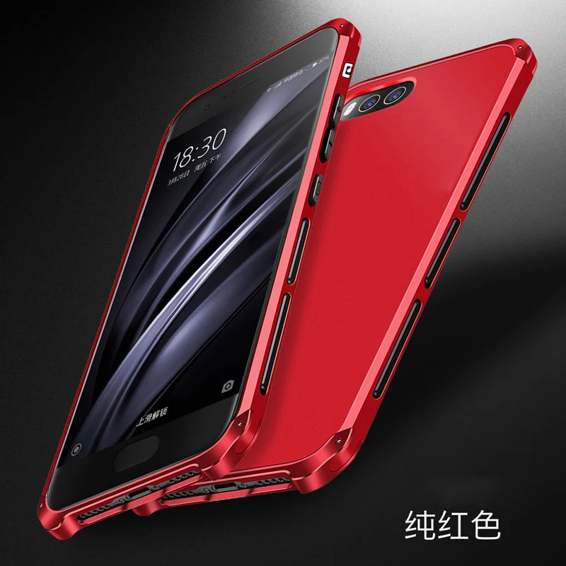 Для Xiaomi Mi 6 Чехол с металлической рамкой 3 в 1 Гибридный ПК Жесткий Чехол для Xiaomi Mi 6 алюминиевый сплав Мобильный бампер чехол - Цвет: red
