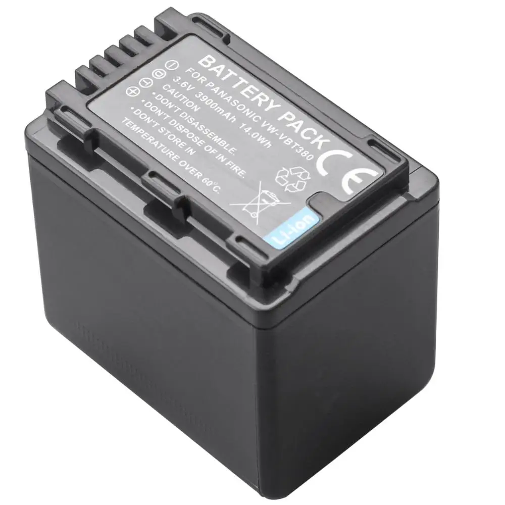 2 шт. 3900 мА/ч VW VBT380 Батарея + двойное зарядное устройство USB кабель для Panasonic Lumix HDC HS60