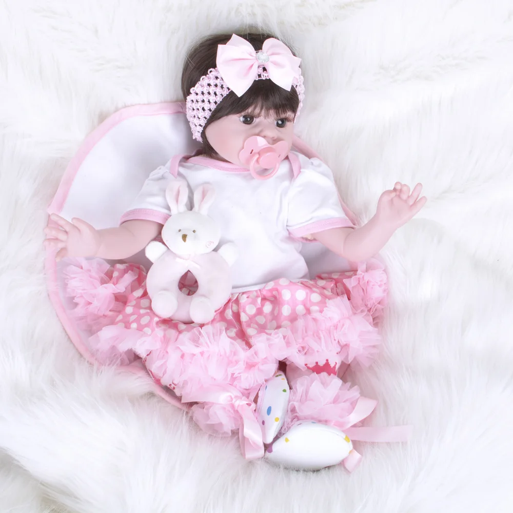 55 см силиконовые куклы Reborn Baby мягкие реалистичные Bebe для девочек живые настоящие