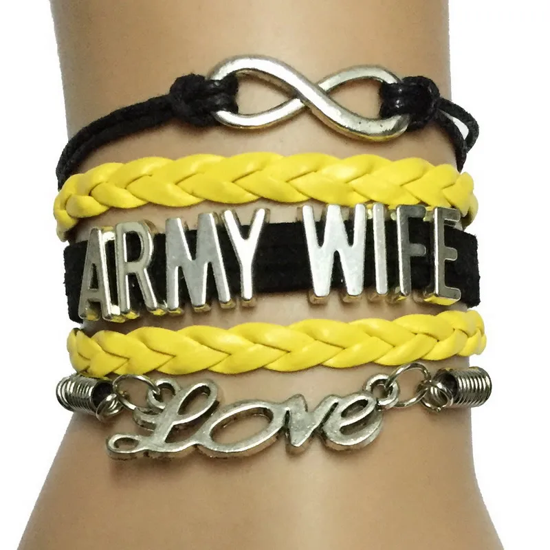 Браслет Infinity Love Army жене/Армейская мама кожаный многослойный браслет ручной