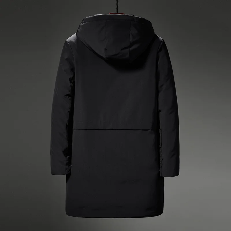 2018 Winter New Arrival Cotton-padded Clothes Fashion Solid Color Hooded Thicken Oversize Leisure Time Mid-length Men Coat | Мужская