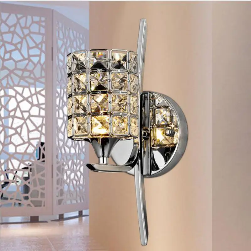 Современный хрустальный настенный светильник роскошный для ванной комнаты
