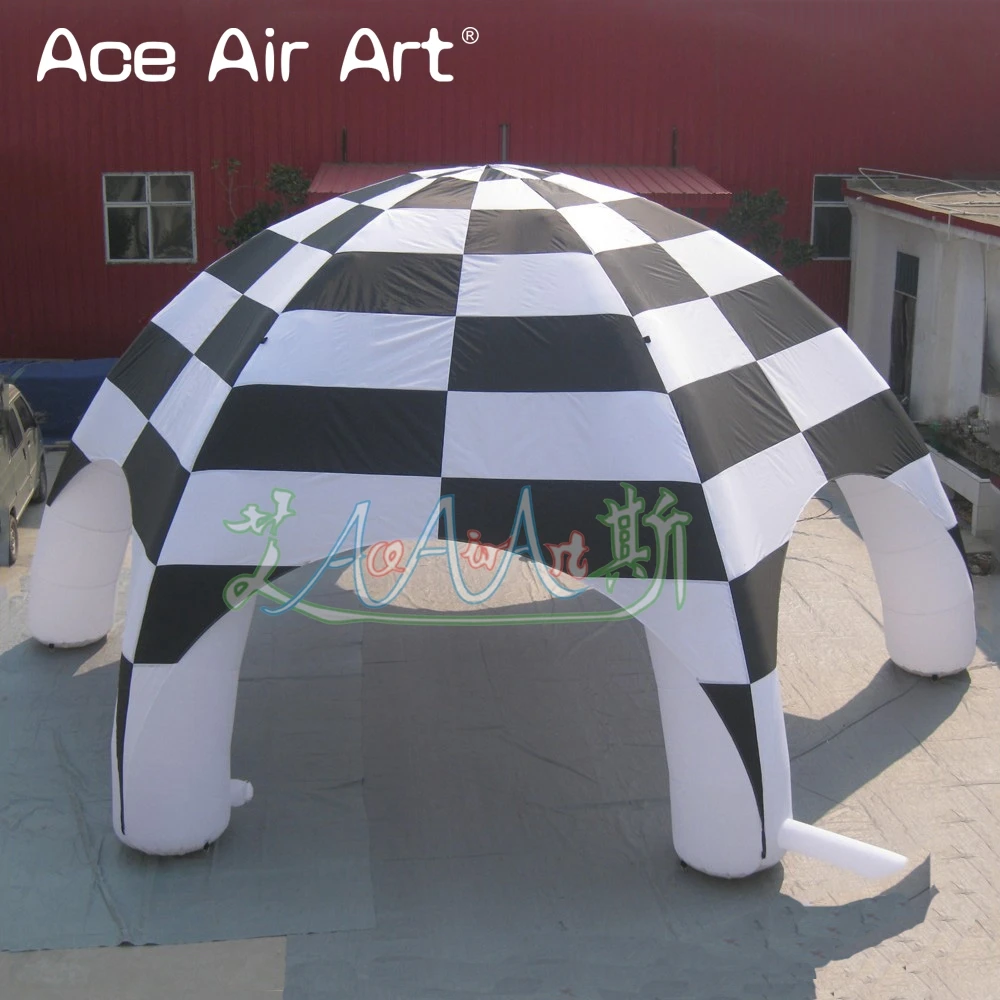 6m diagonal inflatable black white spider tent pop up car cover shelter dome pavilions with colored led lights for events|Игровые