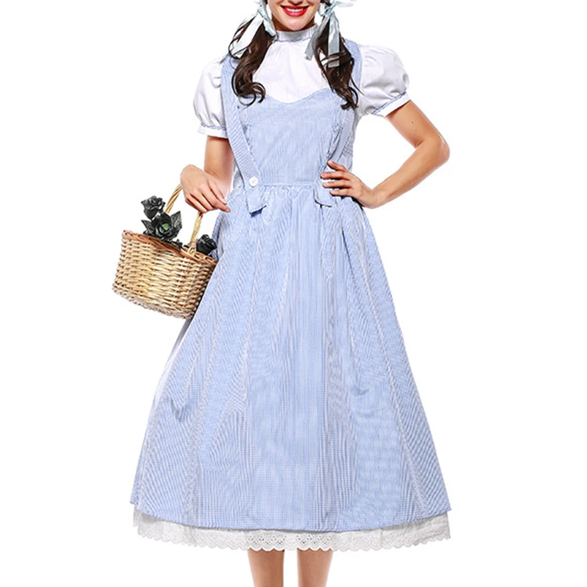 Костюм волшебника из страны Оз для Хэллоуина хлопковое платье Дороти Алисы