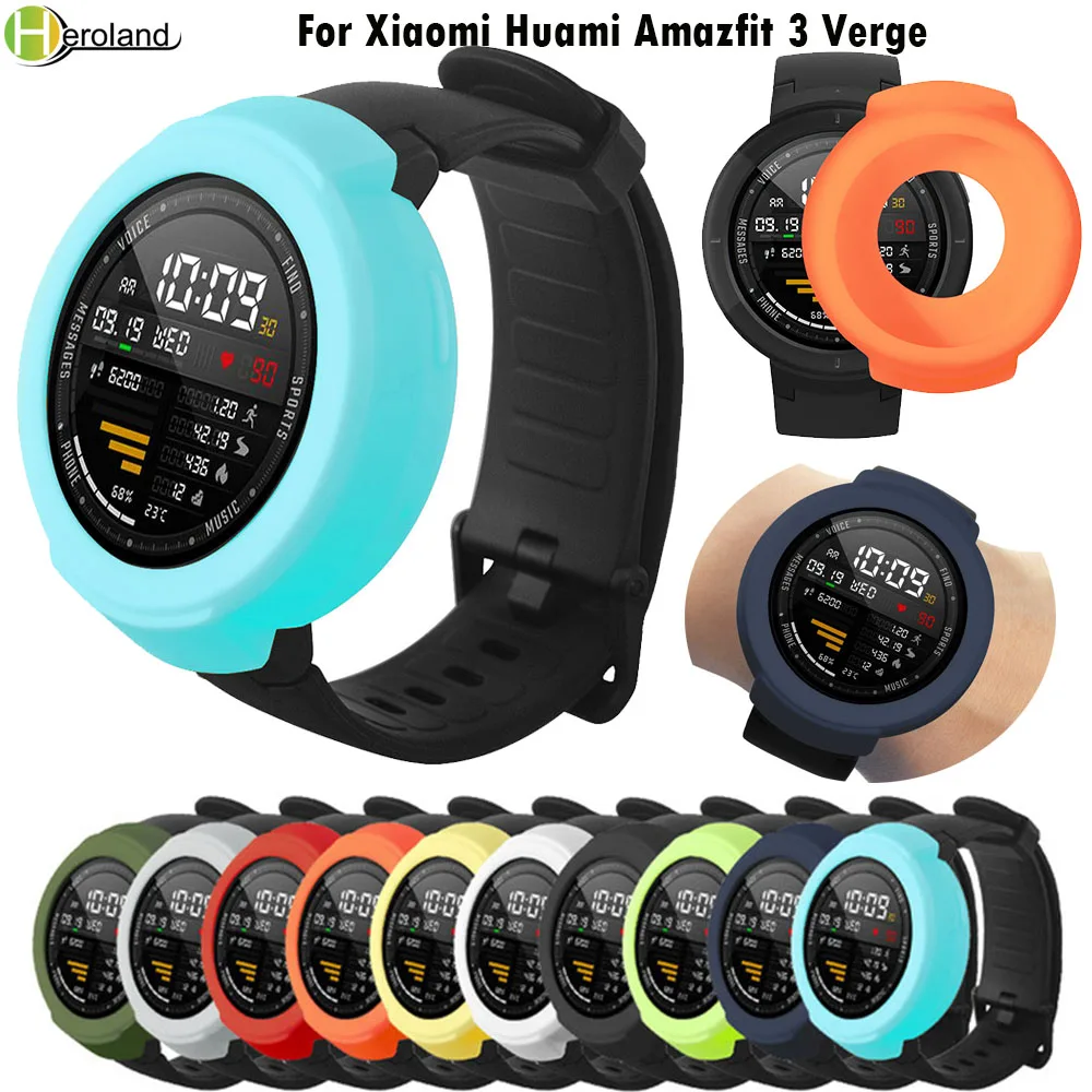 

Цветной защитный чехол для смарт-часов Xiaomi Huami Amazfit 3 Verge, мягкая силиконовая рамка, прочный тонкий