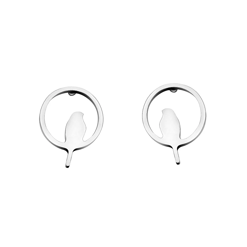 V привлечь Нержавеющая сталь геометрический круглые серьги Для женщин Мода 2017 г.